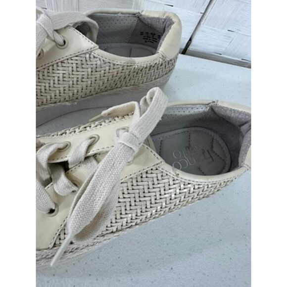 "Franco Sarto" Womens Cream Lace Up Synthetic Weave Sneakers SZ 6 Summer Walking - Picture 4 of 6